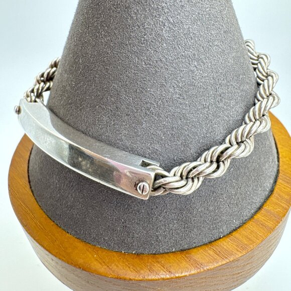 Sterling Silver 925 Engravable ID Bracelet I Love You Inscription 7.75" Length - Picture 2 of 16